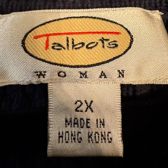 Talbots Woman 2X Navy Waffle Knit Snap-Front Cardigan Jacket - Picture 6 of 11